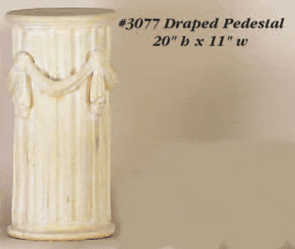 Draped Pedestal Cast Stone Outdoor Asian Collection Columns Tuscan 
