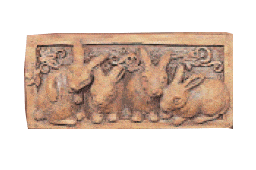 Bunny Plaque Cast Stone Outdoor Asian Collection Wall Ornament Tuscan 
