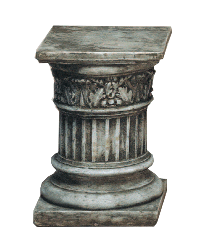 Acanthus Column Cast Stone Outdoor Columns Tuscan Short Natural (N) 