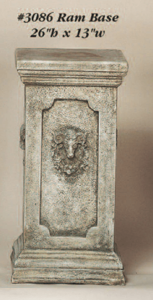 Ram Base Cast Stone Outdoor Asian Collection Columns Tuscan 