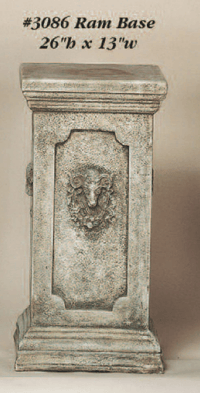 Thumbnail for Ram Base Cast Stone Outdoor Asian Collection Columns Tuscan 