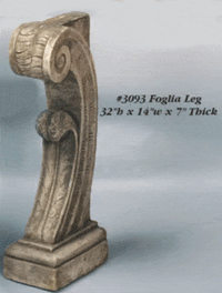 Thumbnail for Foglia Leg Cast Stone Outdoor Asian Collection Wall Ornament Tuscan 