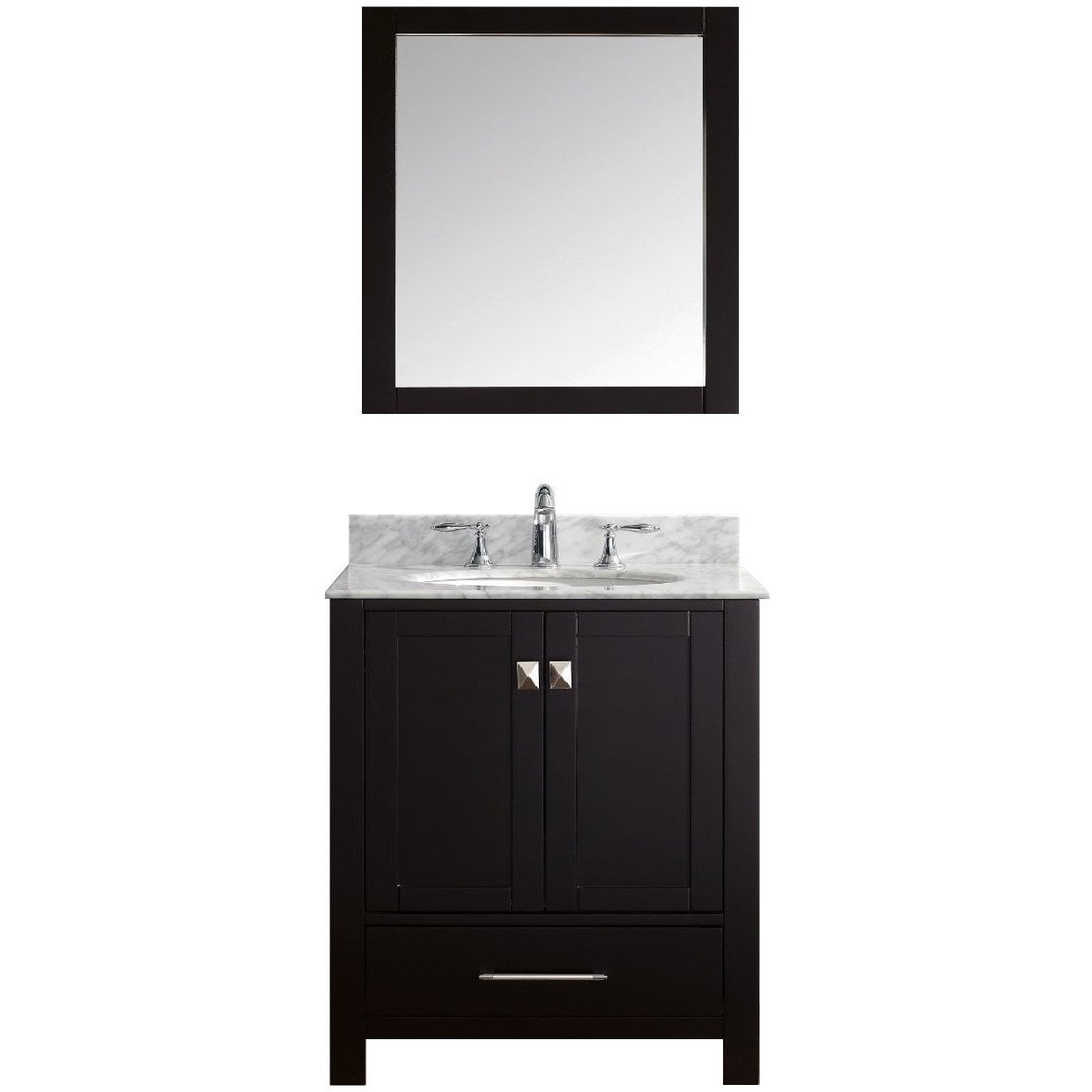 Eviva Aberdeen 30 Transitional Espresso Vanity with White Carrera Countertop Vanity Eviva 