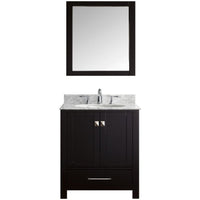 Thumbnail for Eviva Aberdeen 30 Transitional Espresso Vanity with White Carrera Countertop Vanity Eviva 