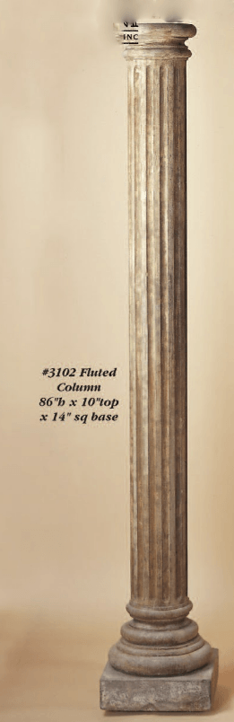 Fluted Column Cast Stone Outdoor Asian Collection Columns Tuscan 