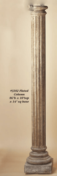 Thumbnail for Fluted Column Cast Stone Outdoor Asian Collection Columns Tuscan 