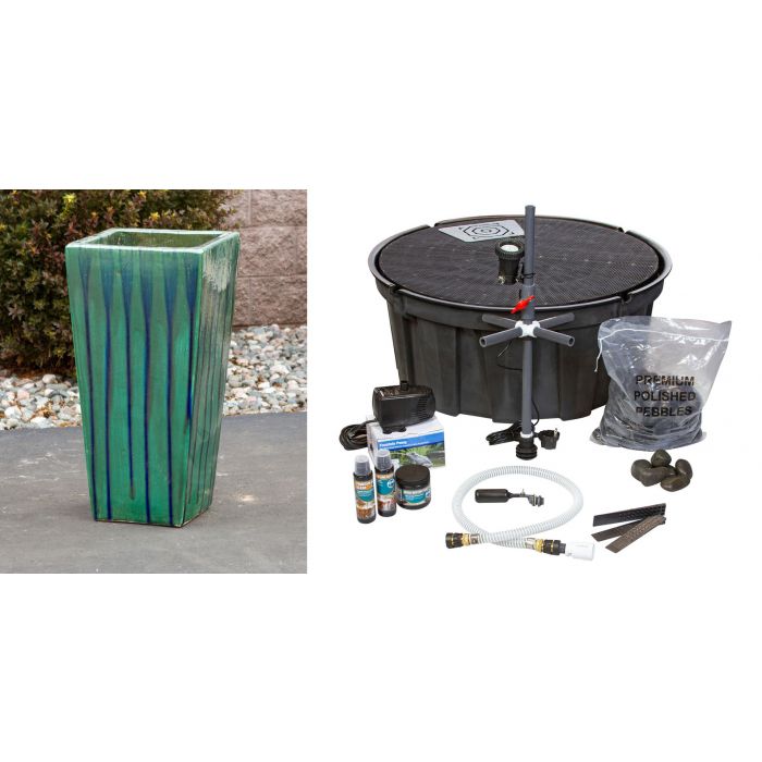 Luna FNT3110 Ceramic Vase Complete Fountain Kit Vase Fountain Blue Thumb 