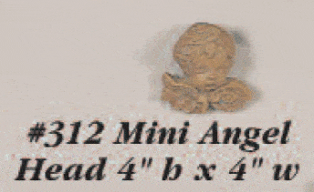 Mini Angel Head Cast Stone Outdoor Asian Collection Wall Ornament Tuscan 