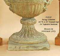 Thumbnail for Swag Column Cast Stone Outdoor Garden Planter Planter Tuscan 