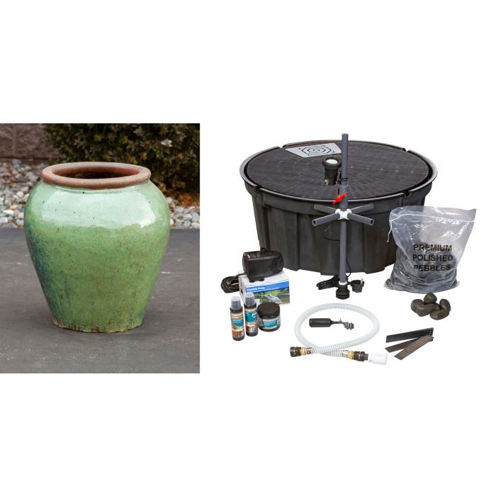 Oil Jar FNT3195 Ceramic Vase Complete Fountain Kit Vase Fountain Blue Thumb 