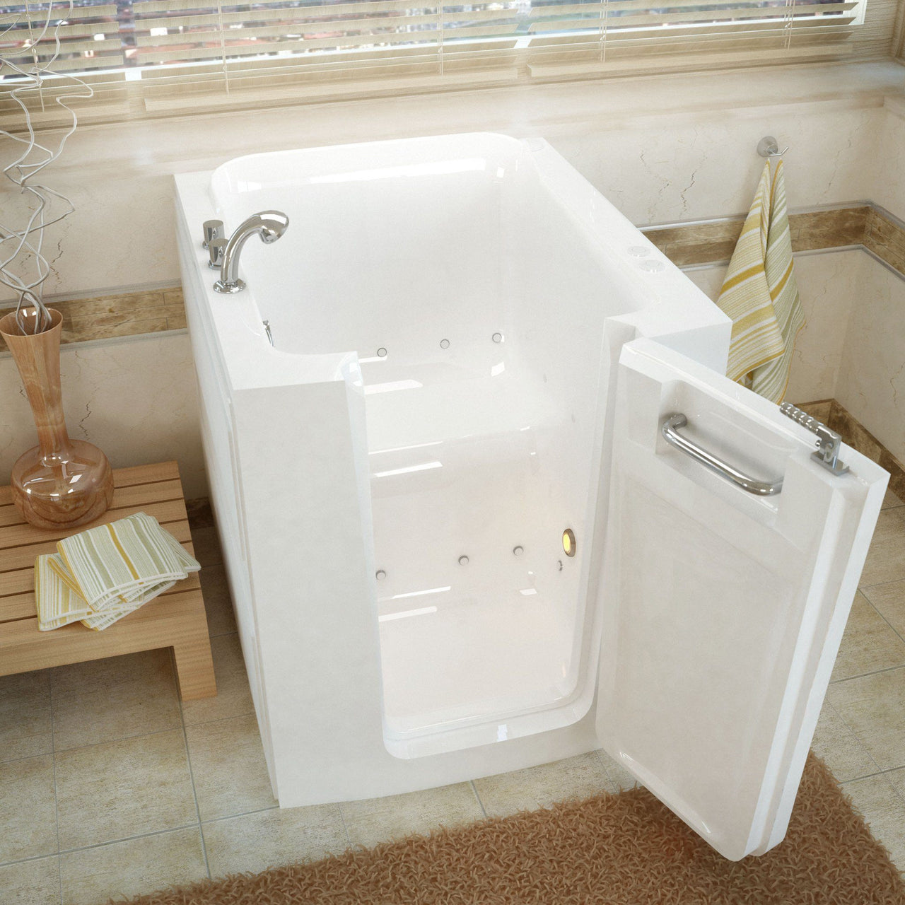 MediTub 3238RWA Walk-In 32 x 38 Right Door White Air Jetted Walk-In Bathtub Walk In Tubs MediTub 