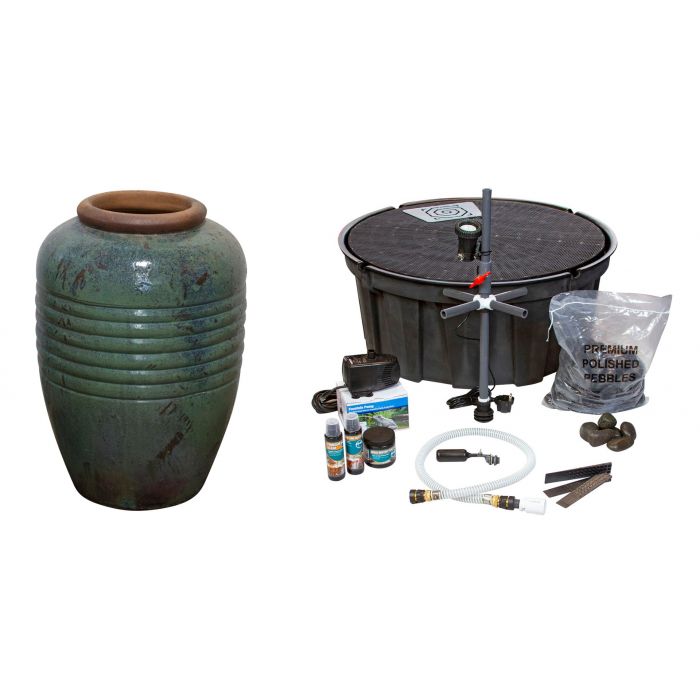 One of a Kind FNT3241 Ceramic Vase Complete Fountain Kit Vase Fountain Blue Thumb 