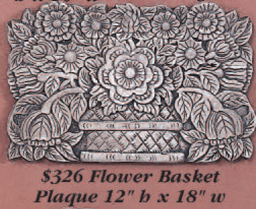 Flower Basket Plaque Cast Stone Outdoor Asian Collection Wall Ornament Tuscan 