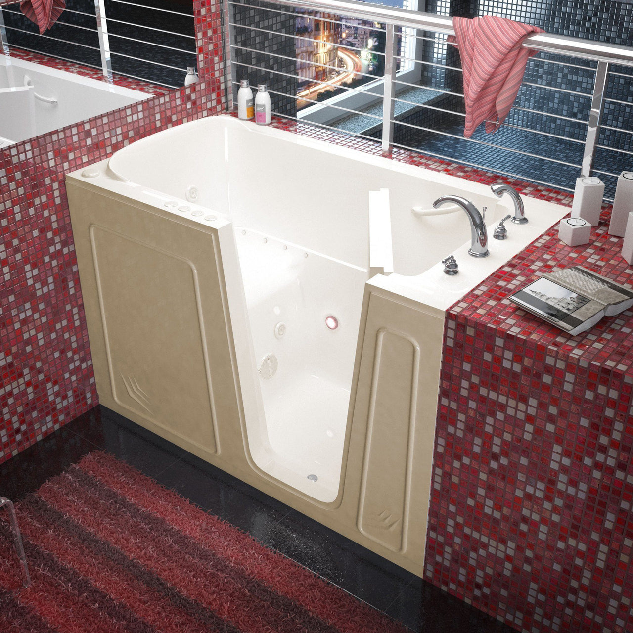 MediTub Walk-In 32 x 60 Right Drain Biscuit Whirlpool & Air Jetted Walk-In Bathtub Walk In Tubs MediTub 