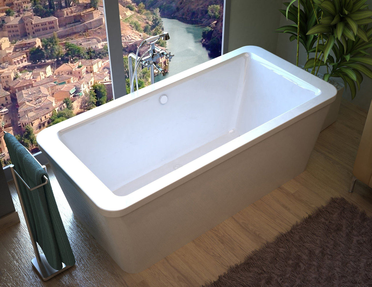 Atlantis Whirlpools Aquarius 34 x 67 Rectangular Freestanding Soaker Bathtub Whirlpool Bathtub Atlantis 