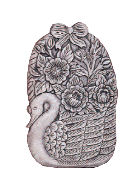 Swan Flowers Plaque Cast Stone Outdoor Asian Collection Wall Ornament Tuscan 