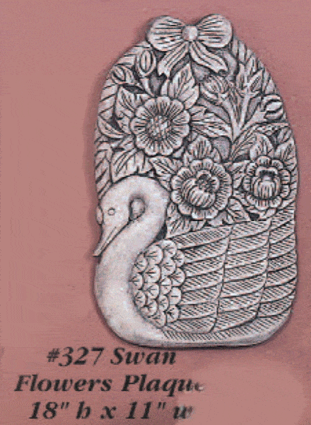 Swan Flowers Plaque Cast Stone Outdoor Asian Collection Wall Ornament Tuscan 