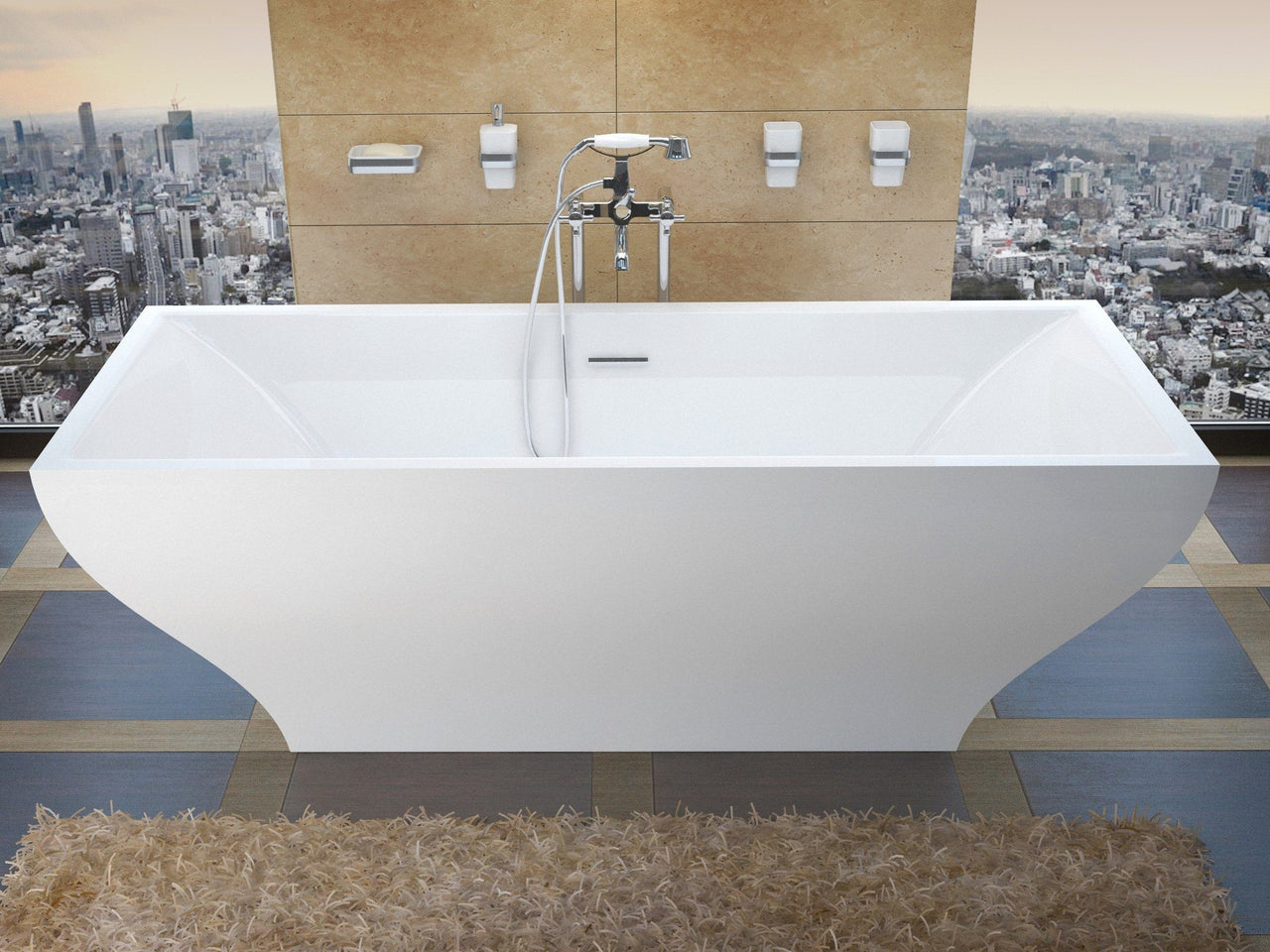 Atlantis Whirlpools Gulf 32 x 71 Freestanding One Piece Soaker Tub with Center Drain Whirlpool Bathtub Atlantis 