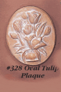 Thumbnail for Oval Tulip Plaque Cast Stone Outdoor Asian Collection Wall Ornament Tuscan 