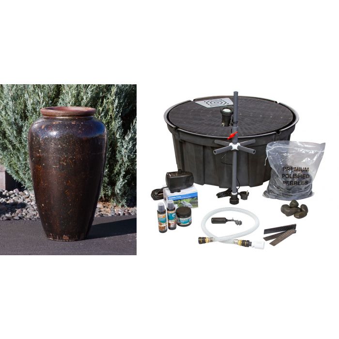 Tuscany FNT3306 Ceramic Triple Vase Complete Fountain Kit Vase Fountain Blue Thumb 