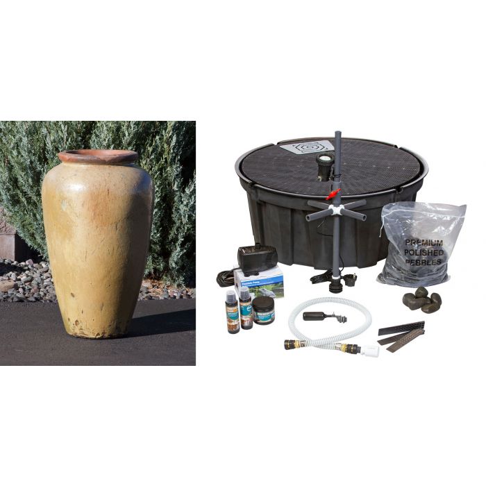 Tuscany FNT3312 Ceramic Triple Vase Complete Fountain Kit Vase Fountain Blue Thumb 