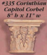 Thumbnail for Corinthian Capitol Corbel Cast Stone Outdoor Asian Collection Wall Ornament Tuscan 