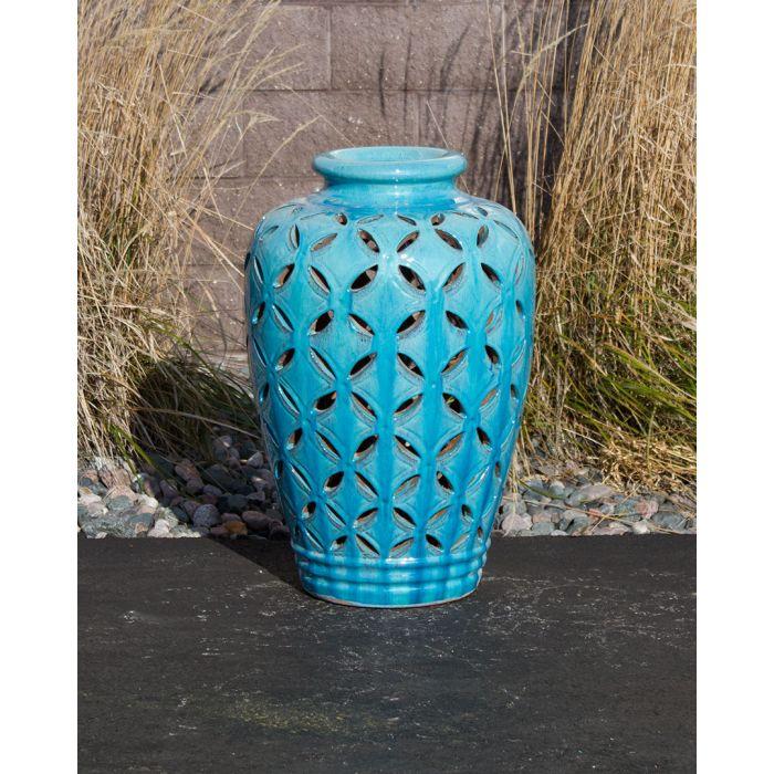 Closed Top FNT3352 Ceramic Vase Complete Fountain Kit Vase Fountain Blue Thumb 