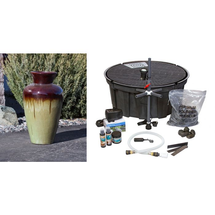 Oil Jar FNT3388 Ceramic Vase Complete Fountain Kit Vase Fountain Blue Thumb 