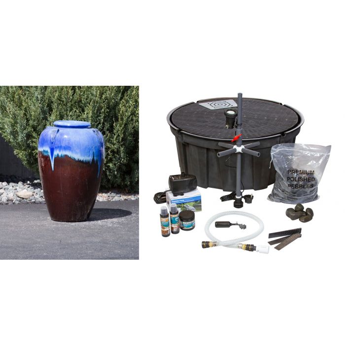 Amphora FNT3394 Ceramic Vase Complete Fountain Kit Vase Fountain Blue Thumb 