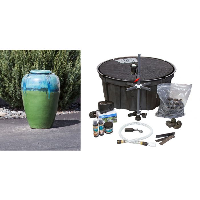Amphora FNT3399 Ceramic Vase Complete Fountain Kit Vase Fountain Blue Thumb 