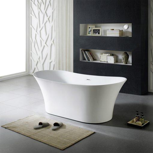 Eviva Skylar Freestanding 71 in. Acrylic Bathtub in White Bathroom Vanity Eviva 