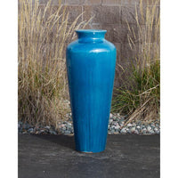 Thumbnail for Closed Top FNT3424 Ceramic Vase Complete Fountain Kit Vase Fountain Blue Thumb 