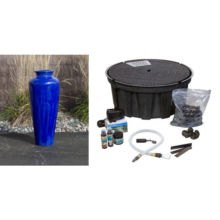 Closed Top FNT3426 Ceramic Vase Complete Fountain Kit Vase Fountain Blue Thumb 