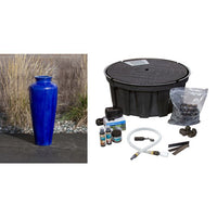 Thumbnail for Closed Top FNT3427 Ceramic Vase Complete Fountain Kit Vase Fountain Blue Thumb 