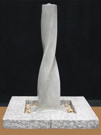 Modern Spiral Ftn w/Short Coping Fountain Fiore Stone 