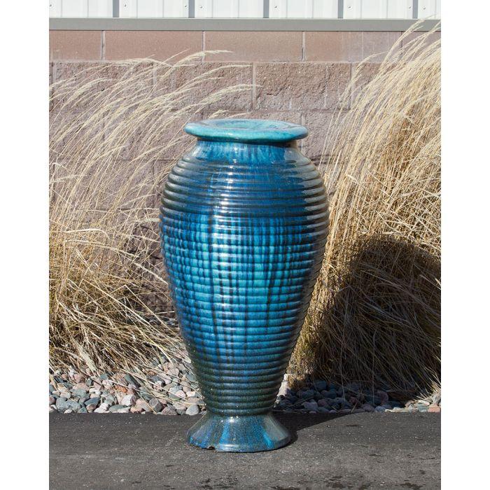 Closed Top FNT3442 Ceramic Vase Complete Fountain Kit Vase Fountain Blue Thumb 