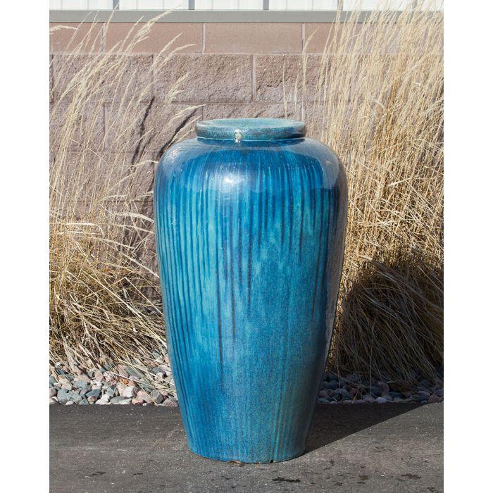 Closed Top FNT3444 Ceramic Vase Complete Fountain Kit Vase Fountain Blue Thumb 