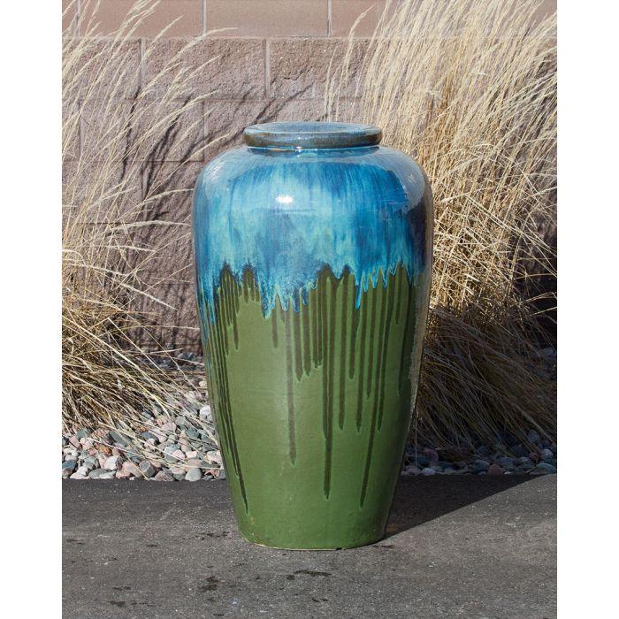 Closed Top FNT3447 Ceramic Vase Complete Fountain Kit Vase Fountain Blue Thumb 
