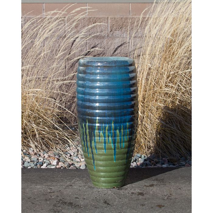 Closed Top FNT3459 Ceramic Vase Complete Fountain Kit Vase Fountain Blue Thumb 
