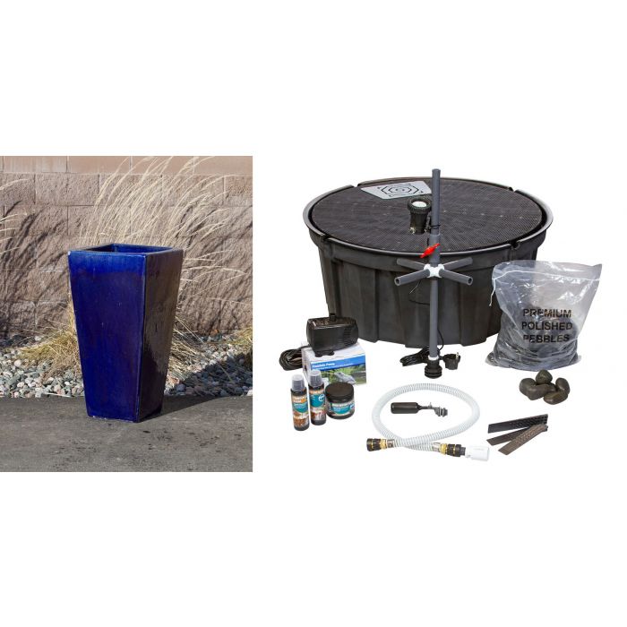 Luna FNT3475 Ceramic Vase Complete Fountain Kit Vase Fountain Blue Thumb 