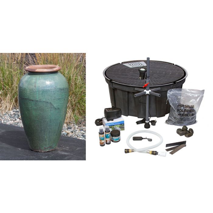 Tuscany FNT3560 Ceramic Triple Vase Complete Fountain Kit Vase Fountain Blue Thumb 