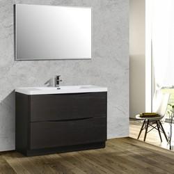 Eviva Smile 48 Inch Modern Bathroom Vanity Set with Integrated White Acrylic Sink, Chestnut Bathroom Vanity Eviva 