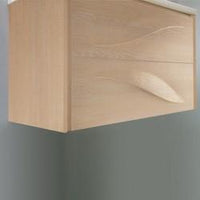 Thumbnail for Eviva Findo 39 Inch Oak Wall Mount Bathroom Vanity with White Integrated Solid Surface Sink Bathroom Vanity Eviva 