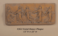Thumbnail for Vestal Dance Plaque Cast Stone Outdoor Asian Collection Wall Ornament Tuscan 