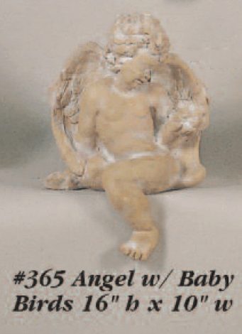Angel with Baby Birds Cast Stone Outdoor Asian Collection Statues Tuscan 
