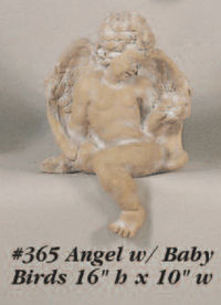 Thumbnail for Angel with Baby Birds Cast Stone Outdoor Asian Collection Statues Tuscan 