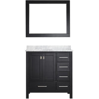 Thumbnail for Eviva Aberdeen 36 Transitional Espresso Vanity with White Carrera Countertop Vanity Eviva 