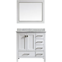 Thumbnail for Eviva Aberdeen 36 Transitional White Vanity with White Carrera Countertop Vanity Eviva 