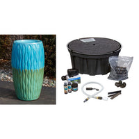 Thumbnail for Closed Top FNT3772 Ceramic Vase Complete Fountain Kit Vase Fountain Blue Thumb 
