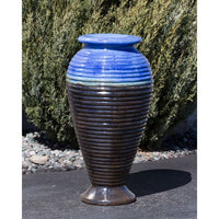 Thumbnail for Closed Top FNT3799 Ceramic Vase Complete Fountain Kit Vase Fountain Blue Thumb 